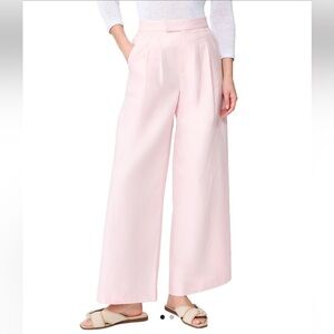 J.McLaughlin Amal Linen-Blend Wide Leg Pant Pastel Petal Pink Size 10